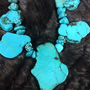 Turquiose slab necklace